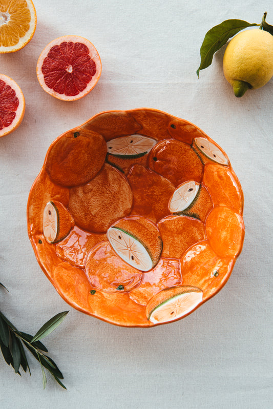 Sinaasappel Schaal Groot (Rand Oranje)